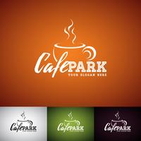 Coffe Cup Vector Logo Design Mall. Set med Cofe Shop etikettillustration med olika färger.