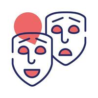 Gesicht Masken, Theater Masken Thema Party Symbol im modern Stil, einfach zu verwenden vektor