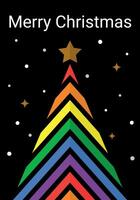 lgbt Weihnachten Baum Karte Vektor Illustration