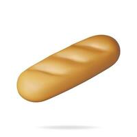 3d Brot Symbol isoliert auf Weiß. machen Brot oder Laib Symbol. Laib von Weizen Brot. Korn Brot rollen. gebacken Lebensmittel. Stangenbrot. Bäckerei Geschäft. realistisch Vektor Illustration