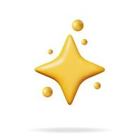 3d glänzend leuchtenden Gelb Star isoliert. Bewertungen runden Star realistisch machen. Zeugnis Bewertung, Rückmeldung, Umfrage, Qualität und Rezension. Erfolge oder Ziel. Vektor Illustration