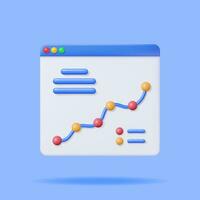 3d Wachstum Lager Diagramm und Pfeil im Browser Fenster. machen Lager Pfeil mit Geld auf Monitor zeigt an Wachstum oder Erfolg. finanziell Artikel, Geschäft Investition. Geld und Banken. Vektor Illustration