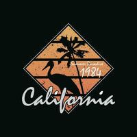 vektor illustration på de tema av surfing Kalifornien. t-shirt grafik, affisch, baner, flygblad, skriva ut och vykort