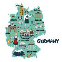 Karte von Deutschland mit es ist die Architektur, Kultur und Deutsche. vektor