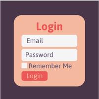 Rengör Medlems Login Design vektor