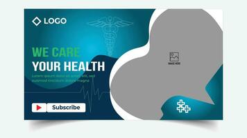 medizinisch oder Gesundheitswesen Dienstleistungen zur Verfügung stellen Video Startseite Miniaturansicht Design vektor
