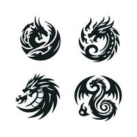 Drachen Vektor Icon Illustration Design Logo Vorlage