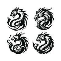 Drachen Vektor Icon Illustration Design Logo Vorlage