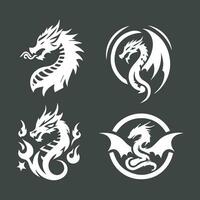 Drachen Vektor Icon Illustration Design Logo Vorlage
