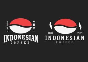 enkelt indonesiskt kaffe med vintage -logotyp vektor