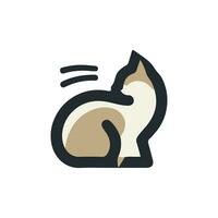 katt silhuett logotyp design vektor illustration