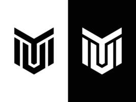 mu brev logotyp design vektor