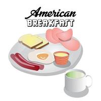 amerikansk frukost tecken vektor