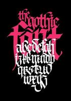 pseudogotisch, englisches Alphabet. Schriftart für Tattoo, persönliche und kommerzielle Zwecke vektor