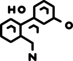 svart linje ikon för tramadol vektor