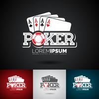 Vektor Poker Logo Design Template mit spielenden Elementen.