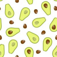 Avocado Muster nahtlos mit saftig und lecker Früchte . frisch Avocados Muster. Vektor Illustration im eben Stil