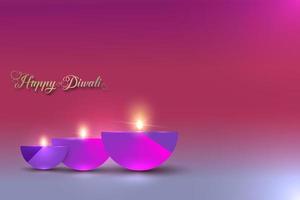 glad diwali festival av ljus indien firande färgglad mall. grafisk banner design av indiska diya oljelampor, modern design i levande färger. vektorkonststil, gradientfärgbakgrund vektor