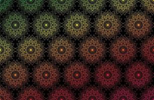sömlös helig geometri frö av livsgradient färgmönster bakgrund. logotyp livets blomma textur geometrisk mystisk mandala av alkemi esoteriska blommor färgglada linjer. vektor svart bakgrund