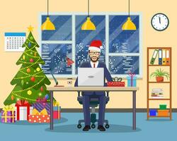 jul och ny år i modern kontor vektor