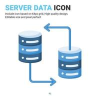 server data ikon vektor med platt färg stil isolerad på vit bakgrund. vektor illustration databas tecken symbol ikon koncept för digital it, logotyp, industri, teknik, appar, webb och alla projekt