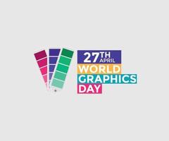 världens grafiska dag med färgplattor vektor