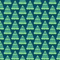 sömlös mönster med abstrakt, enkel xmas träd. söt jul grön bakgrund. vektor hand ritade. design för tyg, textil, mode, skriva ut, yta design