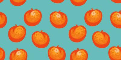 sömlös mönster stiliserade, abstrakt färgrik aprikos eller persika. vektor hand dragen skiss. sommar ljus orange frukt bakgrund.