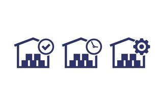 Symbole für Lager, Lieferung und Logistik vektor