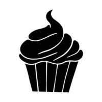 Cupcake Silhouette Design. Cupcake Karikatur Illustration im schwarz Farbe vektor