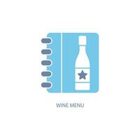 vin meny begrepp linje ikon. enkel element illustration. vin meny begrepp översikt symbol design. vektor