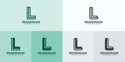 modern brev l logotyp uppsättning, lämplig för företag med l eller ll initialer vektor