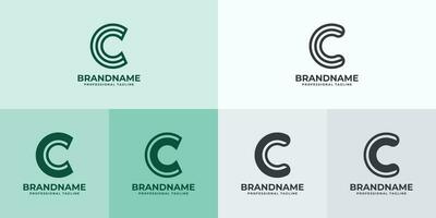 modern brev c logotyp uppsättning, lämplig för företag med c eller cc initialer vektor