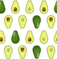 Avocado Muster nahtlos mit saftig und lecker Früchte . frisch Avocados Muster. Vektor Illustration im eben Stil