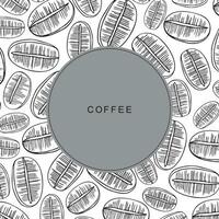 Kaffee Saat Rand Hintergrund zum Text Hand gezeichnet skizze.joe Etikette Karte mit Bohnen, Kaffee Beere Ernte, Symbol. Ornament zum Vorlage, Logo, Emblem, Karte, drucken, Papier, Banner. Essen und heiß trinken vektor