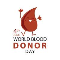 blod donation illustration begrepp. värld blod givare dag. vektor