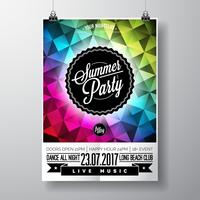 Vector Summer Beach Party Flygdesign med typografiska element