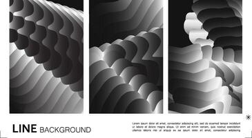 Muster abstrakt Gradient Illusion schwarz und Weiß Farbe. Vorlage Gitter Zeitschrift. Vektor Illustration. modern und dynamisch Stil.