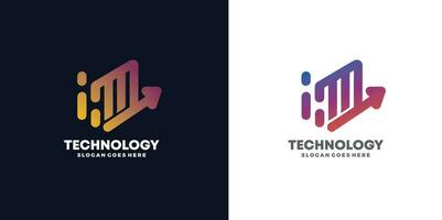 Technologie Logo Designs Konzept kostenlos Vektor