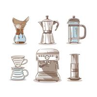 Handzeichnungs-Kaffee-Methoden-Element-Clipart-Vektor