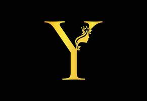 golden Luxus Schönheit klassisch Brief y Marke Symbol vektor