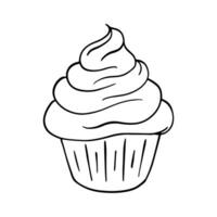 Cupcake Silhouette Design. Cupcake Karikatur Illustration im schwarz Farbe vektor