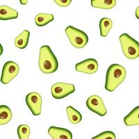 Avocado Muster nahtlos mit saftig und lecker Früchte . frisch Avocados Muster. Vektor Illustration im eben Stil