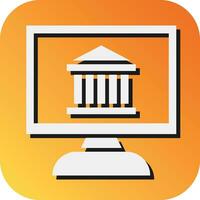 online Bank Vektor Glyphe Gradient Hintergrund Symbol zum persönlich und kommerziell verwenden.