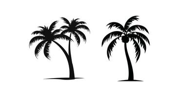 tropiska palmträd silhuetter vektor