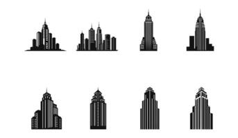 hoch aufragend Stadtbild Symbole vektor