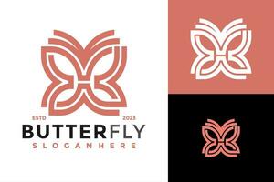 elegant Brief h Schmetterling Logo Design Vektor Symbol Symbol Illustration
