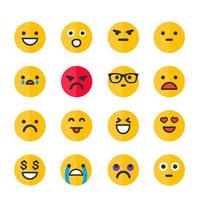 Emoticons-Set, Emoji, Lächeln-Symbole isoliert auf weiß vektor