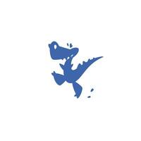 Illustration von ein klein Karikatur Dinosaurier. Vektor Illustration. Kinder- Logo Dinosaurier. Bild ist isoliert auf Weiß Hintergrund. Logo, Emblem zum das Unternehmen. Maskottchen Unternehmen. Symbol von das Reptil.