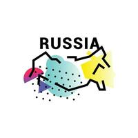 illustration av Karta av Ryssland. vektor illustration. abstrakt Karta av Ryssland. i de stil av de ryska avantgarde. bild är isolerat på vit bakgrund. platt illustration för baner och webbplats.